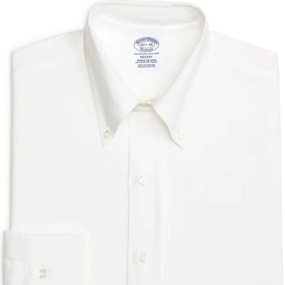2x Regent Regular Fit Solid White Dress Shirts (size 16.5-34)
